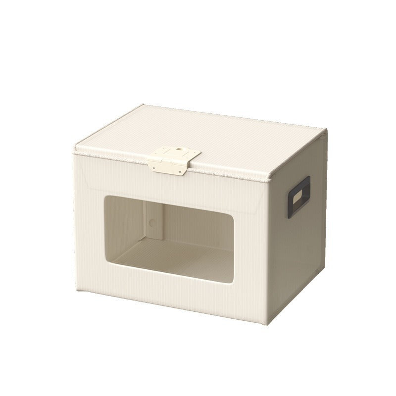 New model with lock buckle, window-accessible solid color, clothes storage box, household drawer type, large-capacity extra-large finishing box.