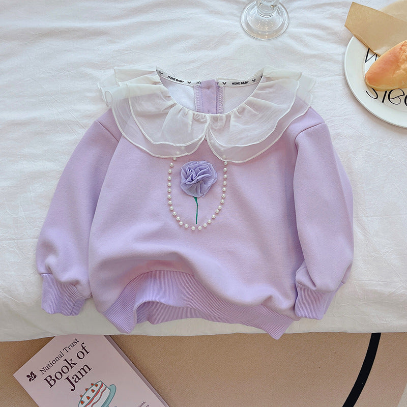 【sweatshirt collection】girls' sweatshirt - new spring/autumn cartoon long sleeve fashionable and stylish casual top for little girls