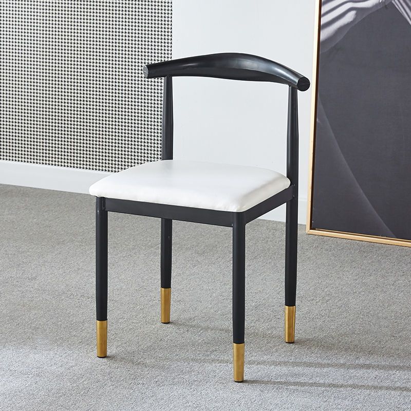For home dining chair scandinaviancasual modern iron horn chair casual study stool imitation solid wood dining commercial back chair
