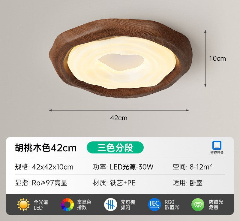 Walnut cookie bedroom light medieval cream wind ceiling light Internet celebrity children's room full spectrum led lamps