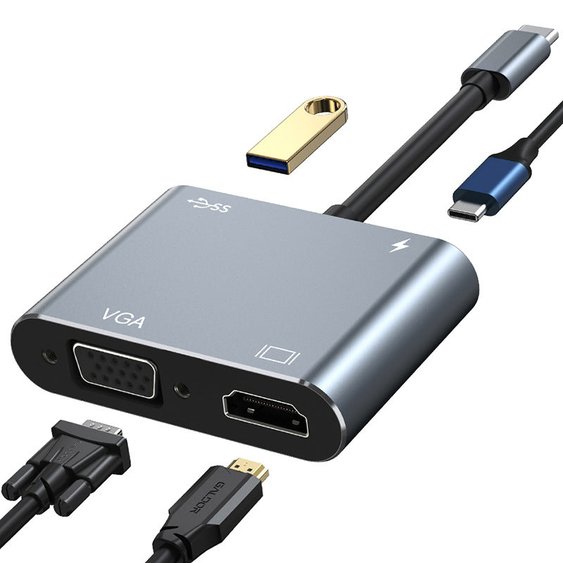 type-c docking station to high-definition 4k30hz network card usb3.0 manufacturer wholesale hub3.0 converter