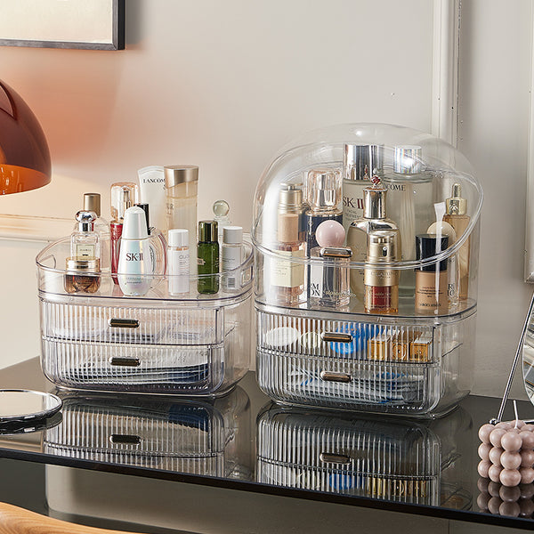vanity case large capacity multi-function desktop lipstick skin care products dresser rack vanity case dustproof and transparent