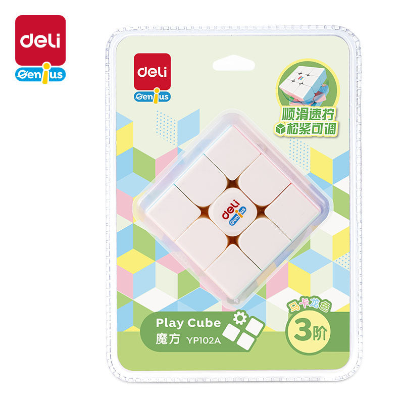 Deli YP102A Macron Third Order Rubik's Cube Beginner Children's Competition Student Educational Toy Set Rubik's Cube