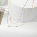 European and american style layered heart rhinestone pendant stainless steel necklace - women's high-end, light luxury clavicle chain wholesale