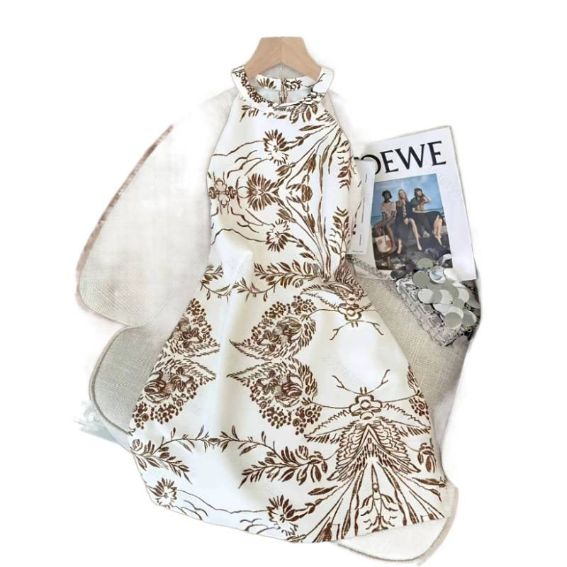 Women's new summer fashionable elegant floral print sleeveless a-line mini dress - perfect for going out and dating