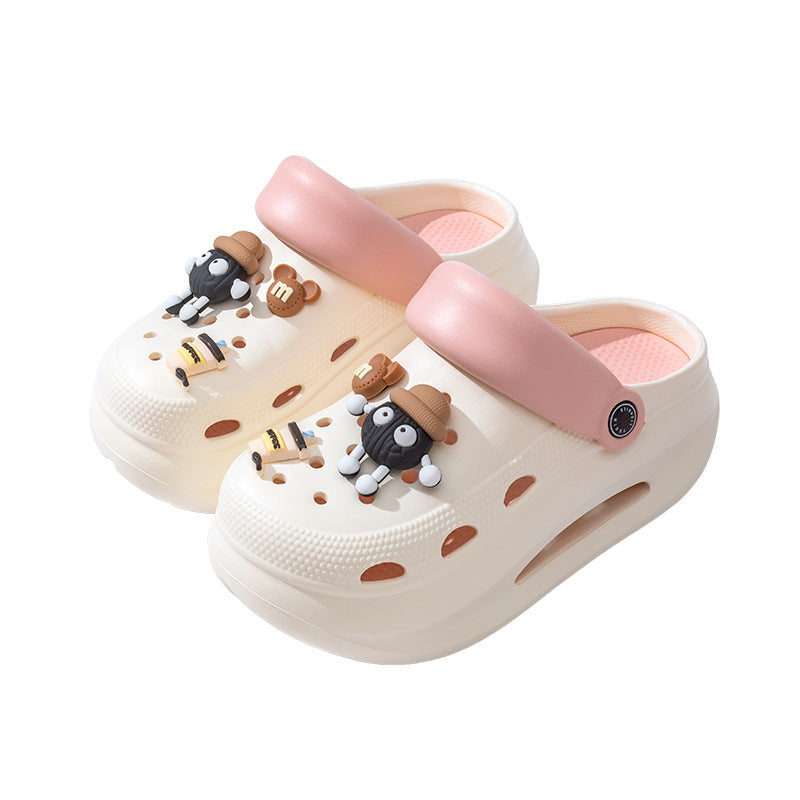 2025 new women's wedge platform clogs - summer outdoor wear, thick sole, two-wear style, chunky heel, non-slip beach sandals & slippers