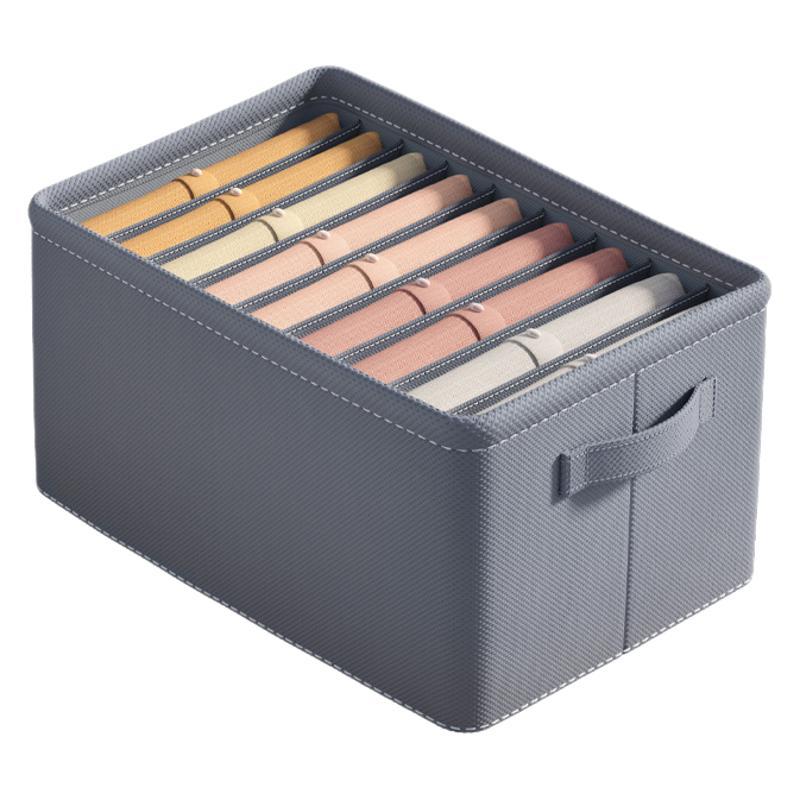 Socks storage box Clothes storage box Foldable clothing Pants finishing box Thickened grid Dormitory underwear storage