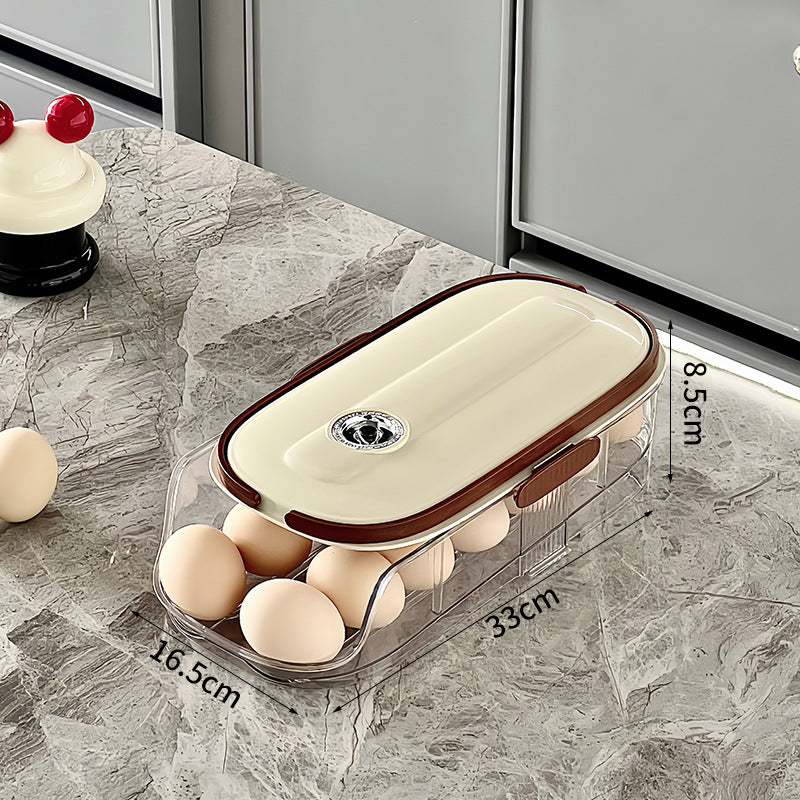 Customized egg storage box, special food grade kitchen for refrigerator, multi-layer oblique rectangular automatic rolling egg box