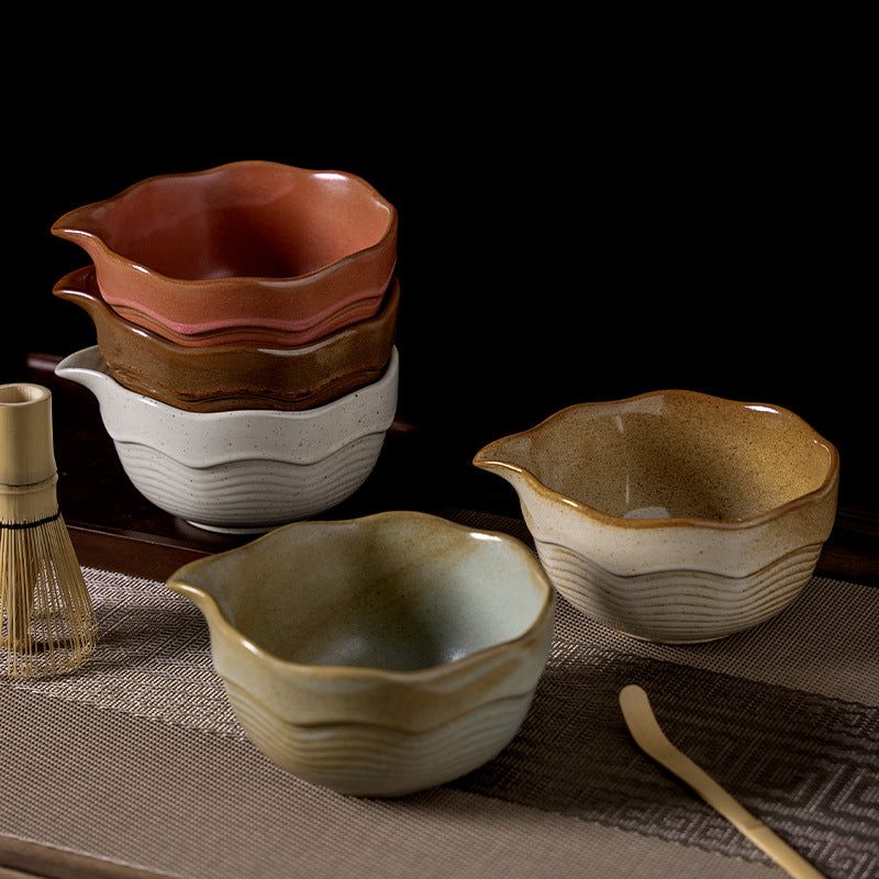 Retro tea snacks high-looking matcha ceramic bowl japanese kiln-turned high-looking ceramic water bowl office for home