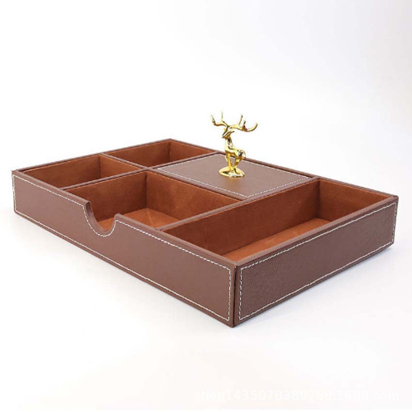 Five-grid tray fashionable multi-functional countertop storage box bedroom jewelry storage entrance key mobile phone placement