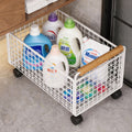 Bathroom cabinet under storage rack laundry detergent bathroom wheeled storage basket wash basin under washbasin movable storage rack