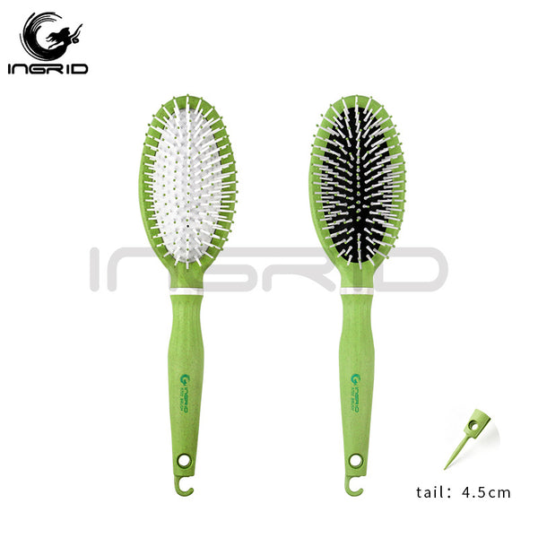 Manufacturer wholesale black and white air cushion comb plant fiber pointed tail scalp massage comb long hair blowing style household curling comb