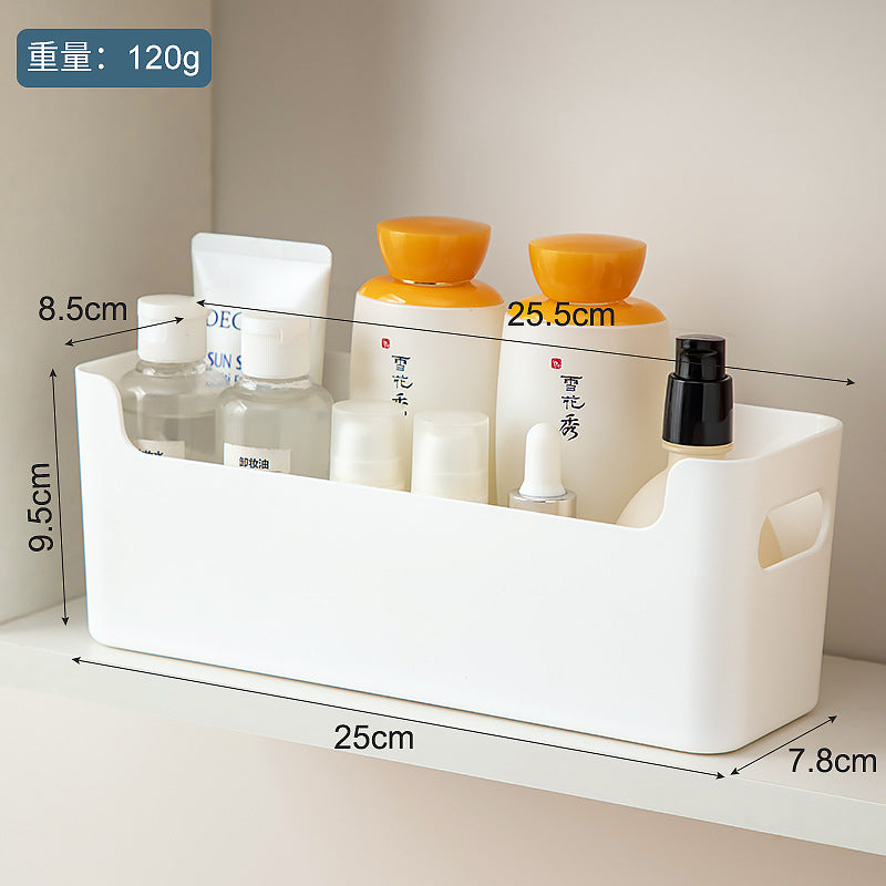 Bathroom, toilet, mirror cabinet, storage box, plastic transparent desktop, makeup brush, cosmetic mask, skin care product storage box.