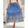 cross-border rayon positioning printingpatchwork skirt seaside vacation exotic style large swing beach skirt