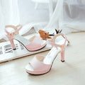 Export plus sizefashion fish mouth stiletto high heels 2025 summernew arrival pink buckle women's sandals fashion women's shoes
