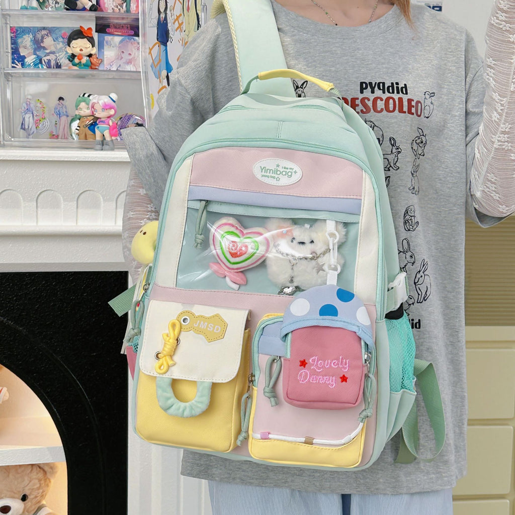 Cross-border high-value versatile large-capacity schoolbag female cute pain bag backpack junior high school girl high school student backpack