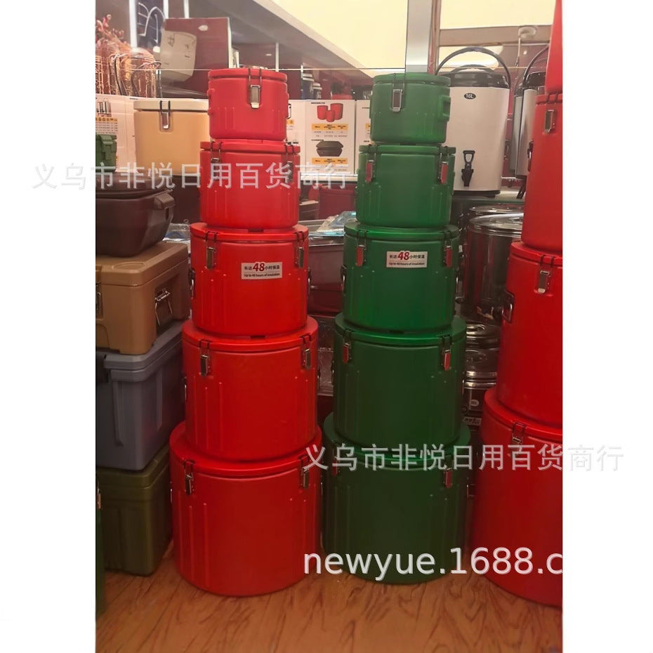 hot-selling factory direct sales stainless steel tableware fresh-keeping lunch box commercial stall thermal bucket thermal pot five-piece set