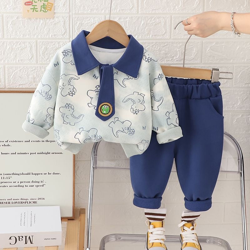 Boys' fall/winter sweatshirt  new round neck kids' fashion loose long sleeve top, toddler & child sweatshirt set