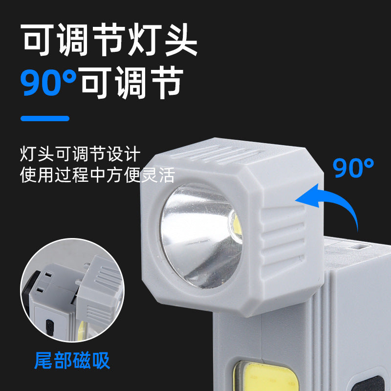 Cross-border new COB headlight Type-C charging multi-function foldable magnetic work light LED flashlight