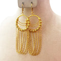 hot-selling golden high-end exquisite exaggerated round tassel earrings hoop ball earrings