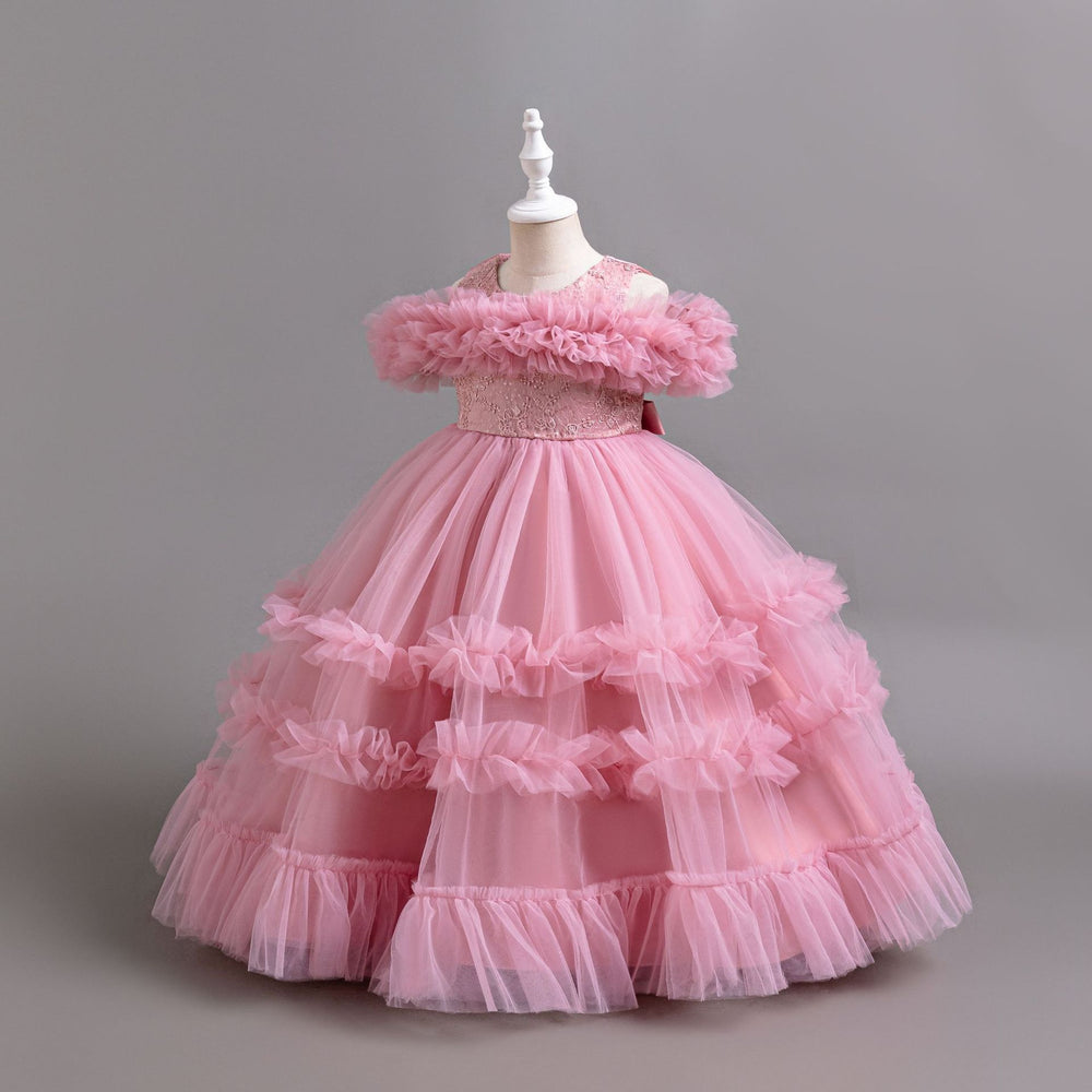 New arrivalin stock tutu evening dress pattern princess dress girl piano performance dress flower girl