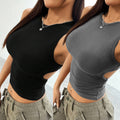 fashionsexy women's independent station   spring and summer pure color tight short sleeveless vest tops