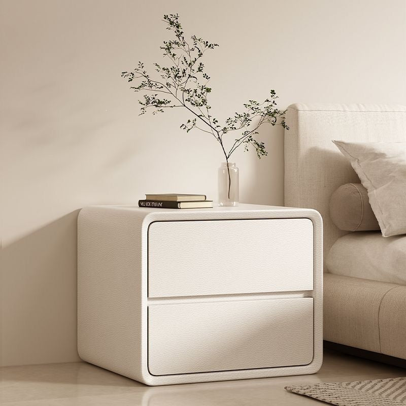 Bedside tableaccessible luxurycream style normcore storage cabinet for home bedroom modern casual small solid wood leather bedside cabinet