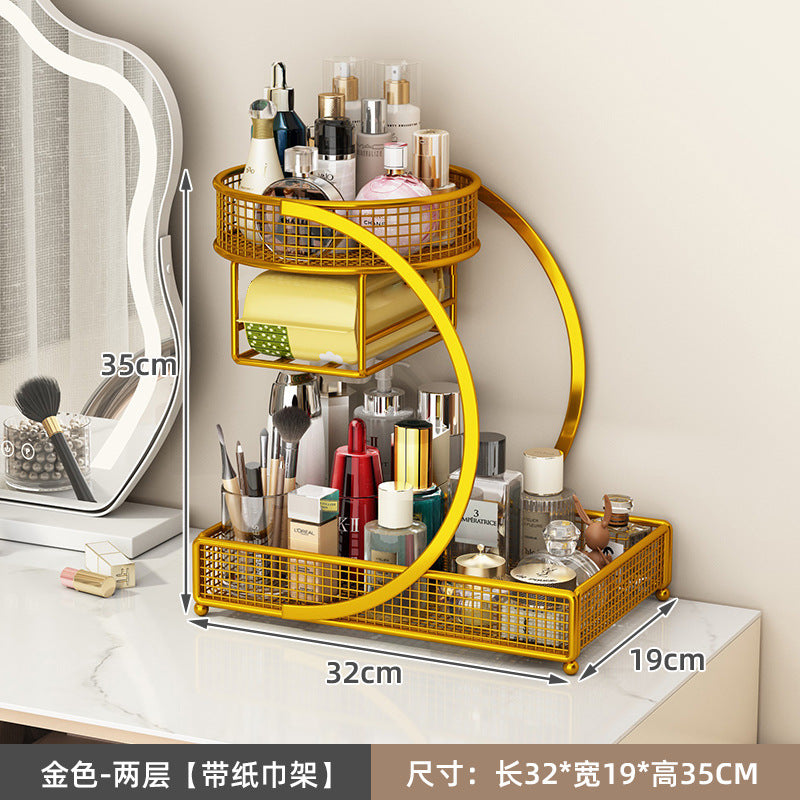 Cosmetic organizer box vanity table skincare storage rack bathroom sink shelf desktop multi-layer organizer