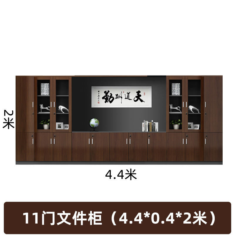 Company office cabinet wooden floor-standing file cabinet background cabinet information cabinet wooden board storage cabinet bookcase high cabinet