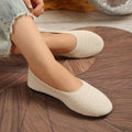 Exportnew arrivalplus size fly woven breathable shallow mouth flats women's knitting round toe lazy all year round work shoes  supply