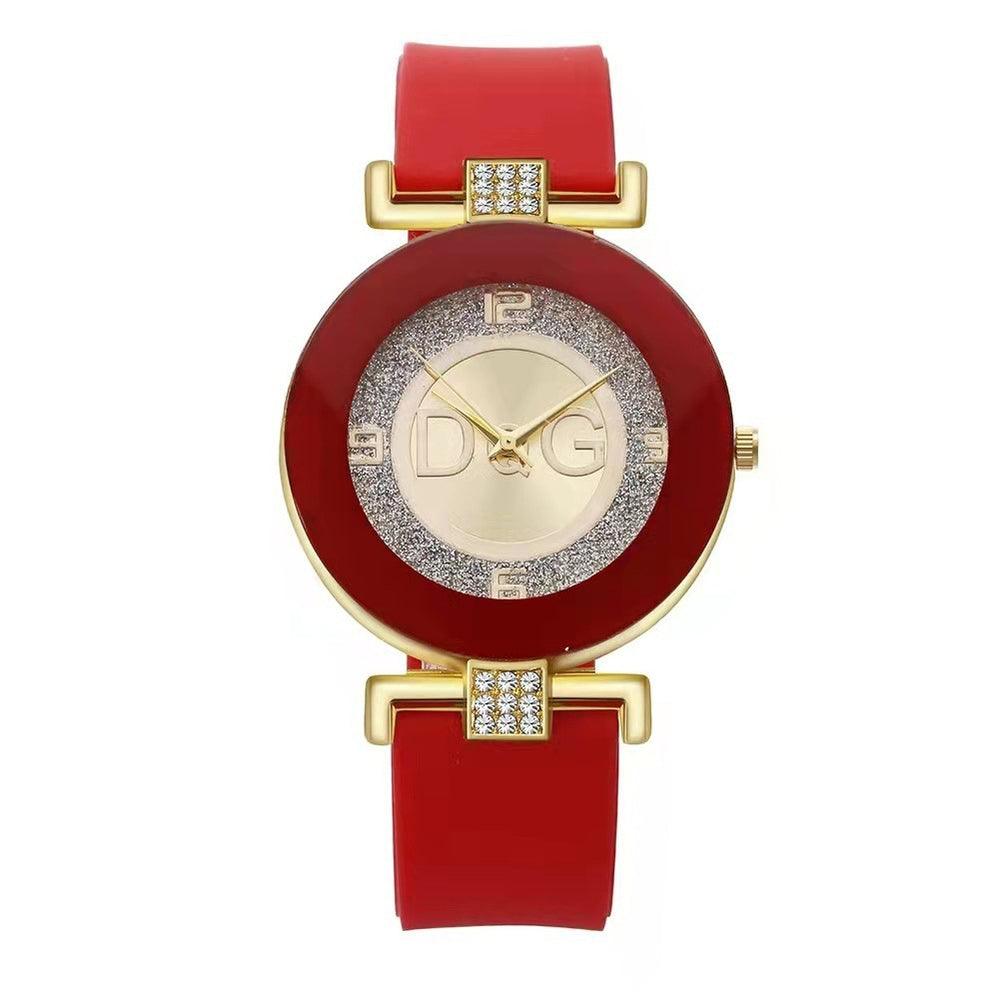 new arrival silver powder dial women's watch silicone strap fashiontrendy quartz watch women's watch manufacturer wholesale