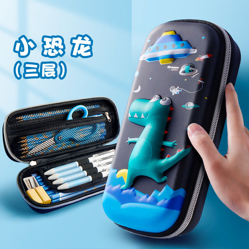 School season pencil bag ins wind niche large-capacity stationery bag high value primary school student stationery box 3D pencil case wholesale