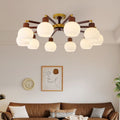 Living room lamp ceiling lamp luxury retro style new chinoiserie cream solid wood bedroom restaurant whole house lighting package combination
