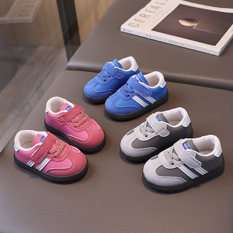 Spring & fallnew arrivalkids multi-color german training shoes k-stylegirl soft bottom casual sneakers boys shoes toddler shoes 1-3 years old