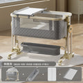 Aluminum alloy baby crib - portable, foldable, and convertible bassinet - multifunctional newborn bed - splice-together large bed