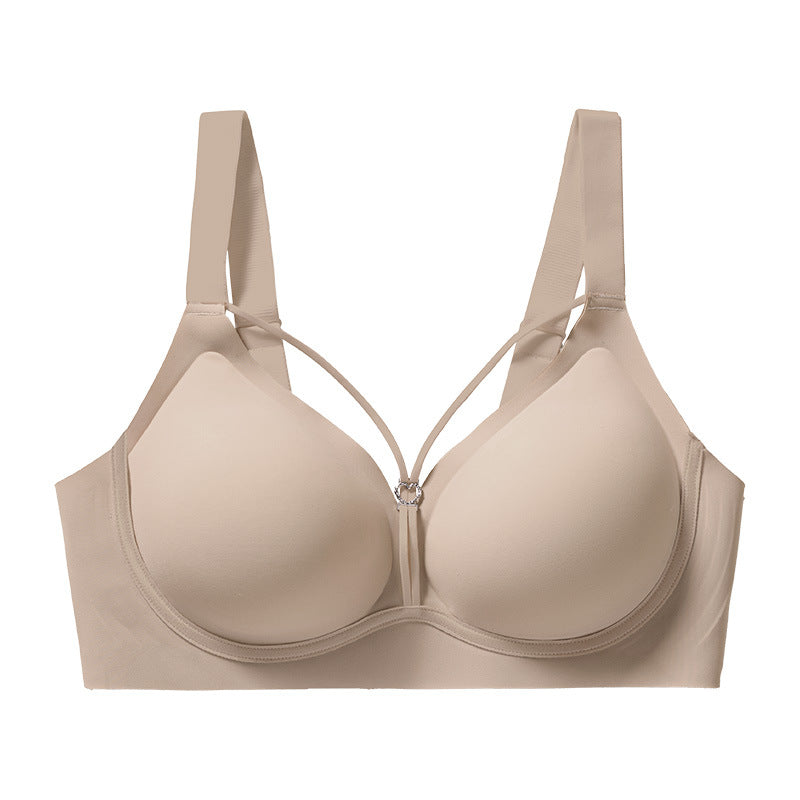 foreign trade large size jelly glue wire-free intimates leopard print soft support push-up large size seamless bra