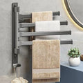 No punching bathroom rotate multi-pole towel rack movable pole towel bar bathroom hanging rack storage rack hanging pole drying