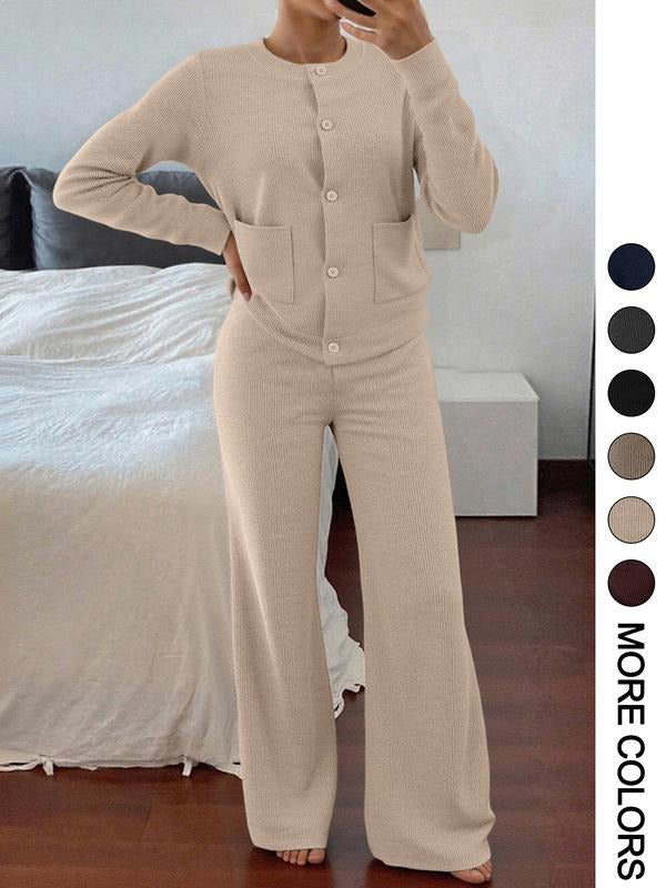 fashionfashionelegantknittingcardigansuitfemalefall and winternew arrivallazy stylecasualsweaterloose pants two