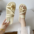 Popular flower slippers for women thick solenon-slipnew arrivalfashionsummer fairy style sandals flats beach shoes