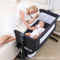 Newborn multifunctional crib convertible to big bed, baby bed, bassinet, foldable, mobile, adjustable height, portable