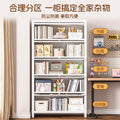 Medieval style steel bookshelf floor-standing storage rack bedroom living room storage all-in-one cabinet iron bookcase storage cabinet