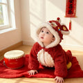 Winter jumpsuit chinoiserie chinese style baby 100-day banquet full moon 100-day baby girl spring & fallwinterthickened khaki
