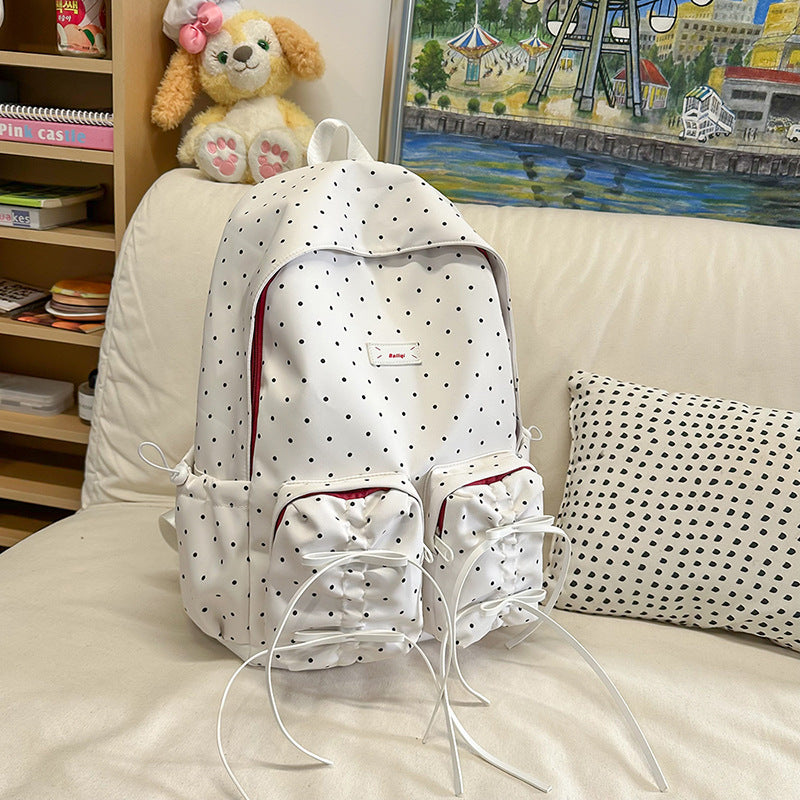 Factory direct backpacks: trendy japanese polka dot design, high-value travel gear, promotional gifts, and backpacks