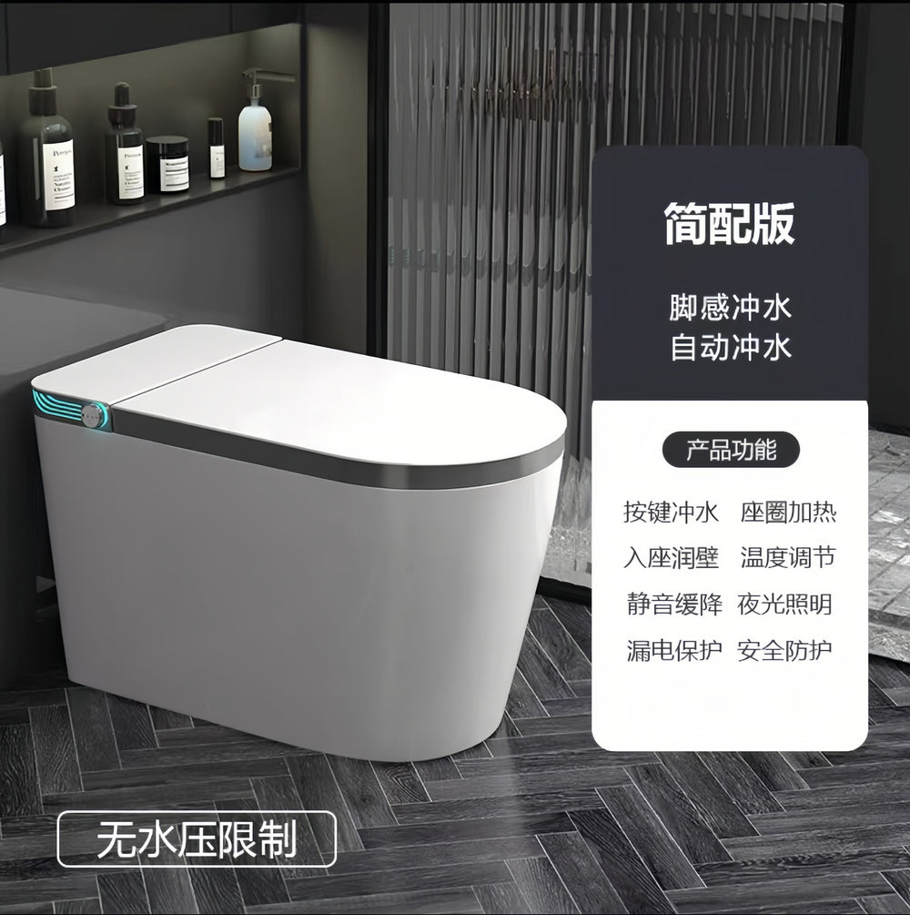 Authentic smart toilet seat - fully automatic, voice-activated, integrated dual-water-flow system, suitable for home use, instant heating, large size, no water pressure required