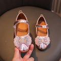 Girls'  spring new bowknot soft sole princess leather shoes for mid-to-large children - wholesale magic tape closure kids' shoes (direct from manufacturer)