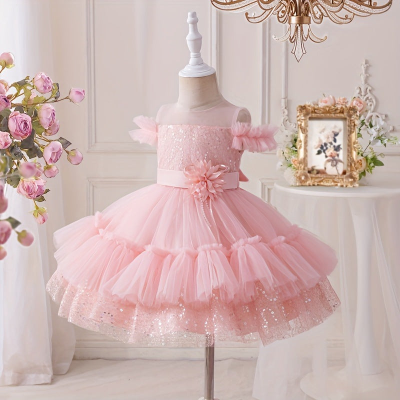 Exportgirl evening dress one shoulder performance princess dress one year old birthday party dress girl dress