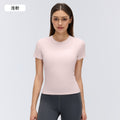 Women's summer quick-dry breathable yoga top - short sleeve crew neck casual running sports fitness t-shirt (model d26080)