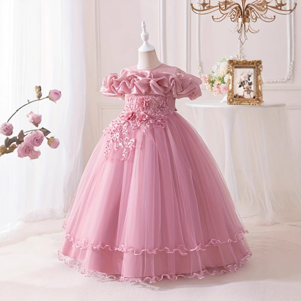 girls' spring/summer mesh dress  new foreign trade princess dress children's foreign trade dress