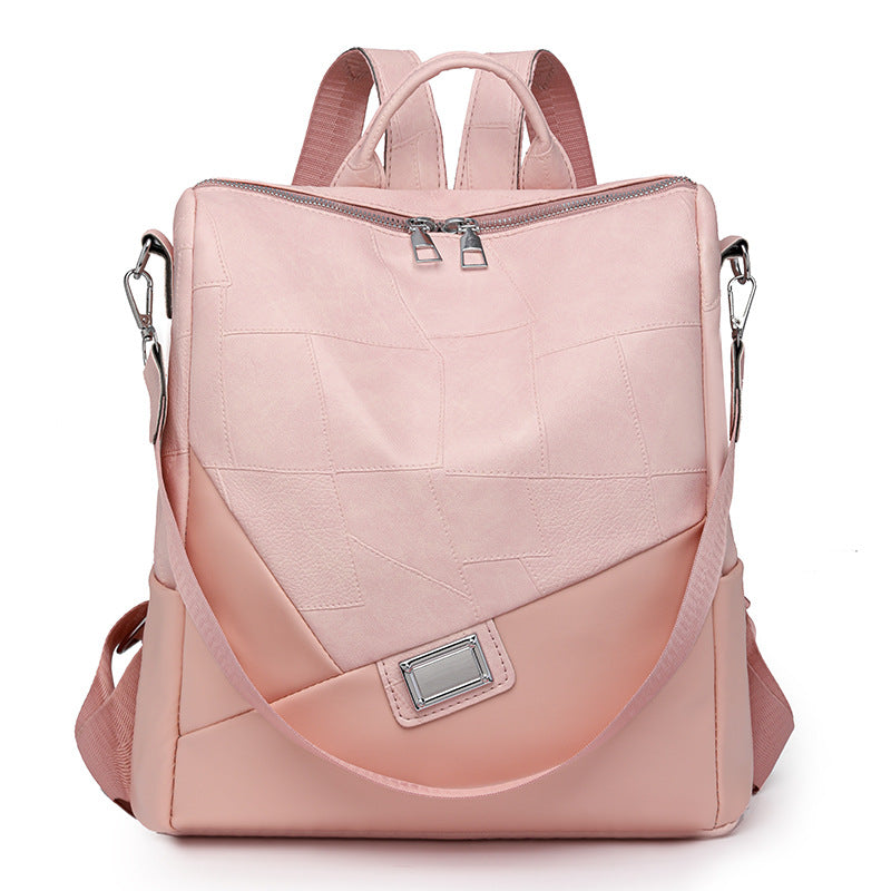 Retro commuting large-capacity backpack women's  new simple travel backpack casual out simple shoulder bag