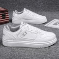 Men's white sneakers: spring versatile breathable athletic shoes, trendy skate shoes, casual shoes for men
